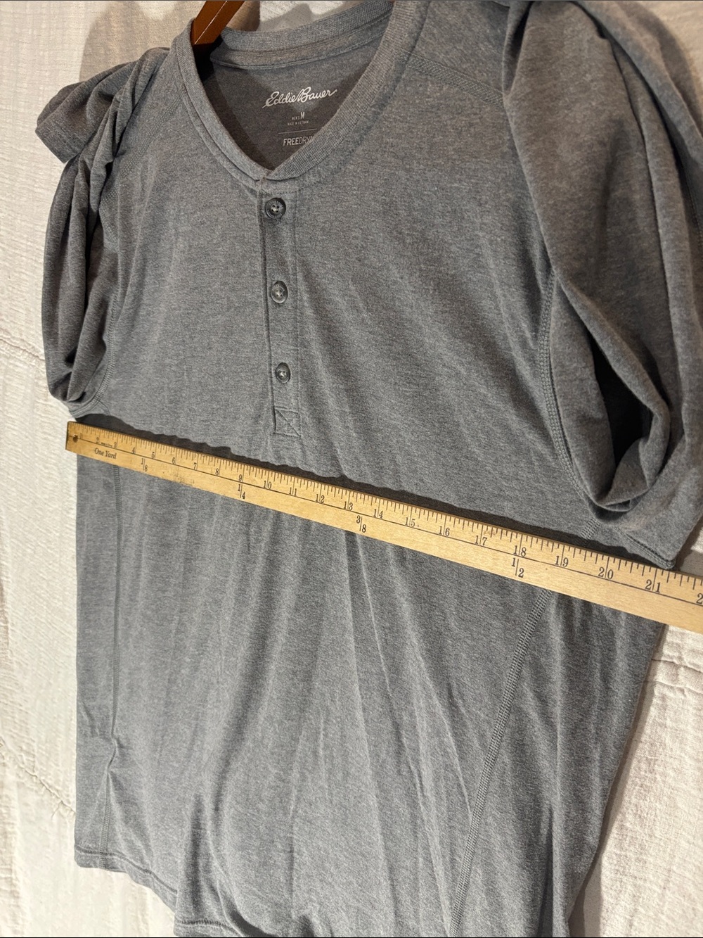 Eddie Bauer Men's Grey FreeDry Adventurer Long Sleeve Henley Shirt Size M - Picture 6 of 8